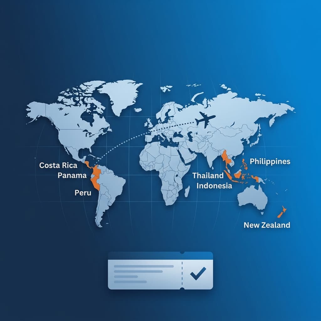 Países que requieren prueba de viaje de continuación — Guía completa 2026