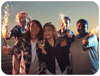 Traveler at airport with flight reservation