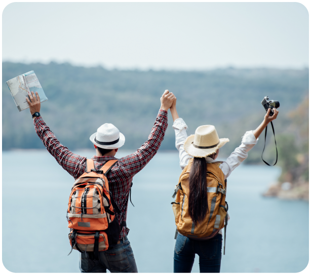 Happy traveler with verified onward ticket